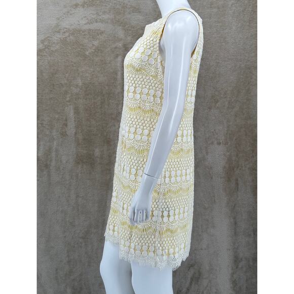 Jessica‎ Howard Dress Womens 12 Petite Yellow Sleeveless Lace Shift Boho Summer - Picture 4 of 10